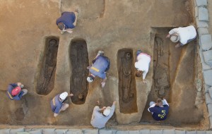 The bodies uncovered at Jamestowne. Photo courtesy of Historic Jamestowne.